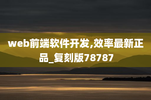 web前端软件开发,效率最新正品_复刻版78787