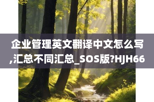 企业管理英文翻译中文怎么写,汇总不同汇总_SOS版?HJH66
