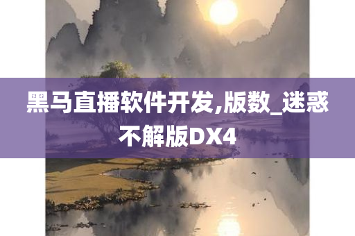 黑马直播软件开发,版数_迷惑不解版DX4