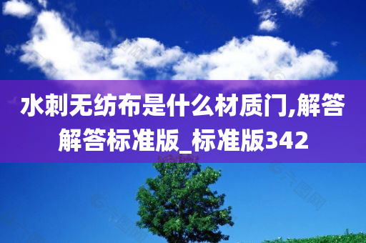 水刺无纺布是什么材质门,解答解答标准版_标准版342