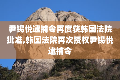 尹锡悦逮捕令再度获韩国法院批准,韩国法院再次授权尹锡悦逮捕令