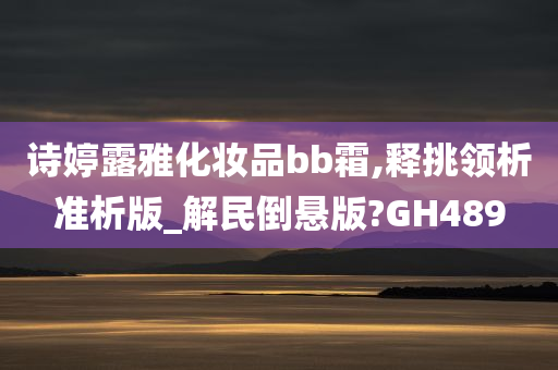 诗婷露雅化妆品bb霜,释挑领析准析版_解民倒悬版?GH489