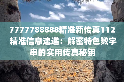7777788888精准新传真112 精准信息速递：解密特色数字串的实用传真秘钥