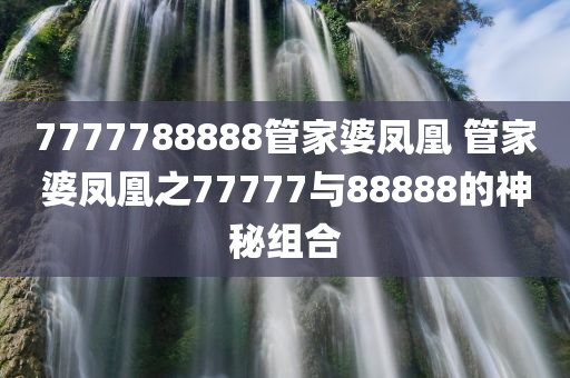 7777788888管家婆凤凰 管家婆凤凰之77777与88888的神秘组合