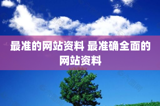 最准的网站资料 最准确全面的网站资料