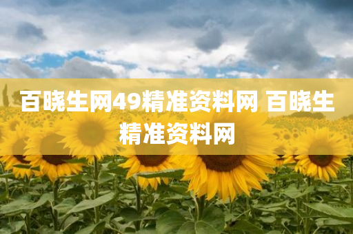 百晓生网49精准资料网 百晓生精准资料网