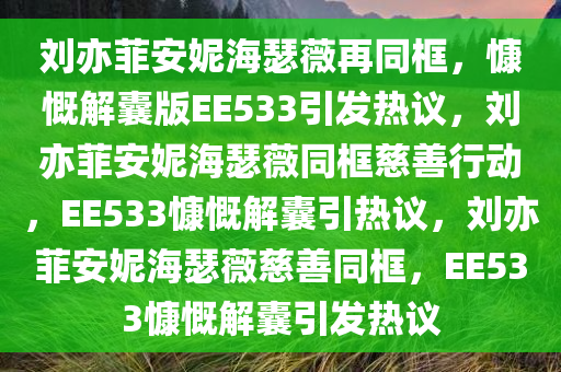 刘亦菲安妮海瑟薇再同框，慷慨解囊版EE533引发热议，刘亦菲安妮海瑟薇同框慈善行动，EE533慷慨解囊引热议，刘亦菲安妮海瑟薇慈善同框，EE533慷慨解囊引发热议