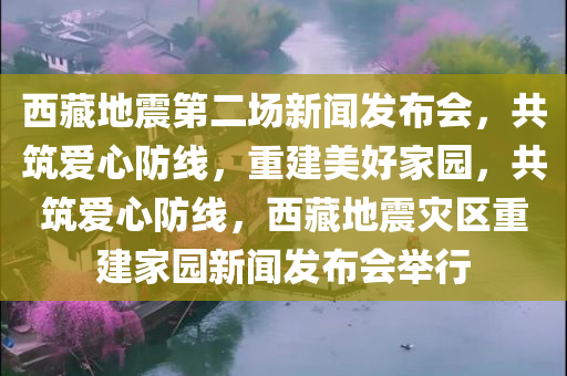 西藏地震第二场新闻发布会，共筑爱心防线，重建美好家园，共筑爱心防线，西藏地震灾区重建家园新闻发布会举行