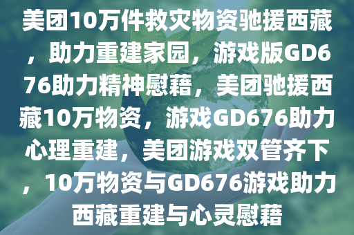 美团10万件救灾物资驰援西藏，助力重建家园，游戏版GD676助力精神慰藉，美团驰援西藏10万物资，游戏GD676助力心理重建，美团游戏双管齐下，10万物资与GD676游戏助力西藏重建与心灵慰藉