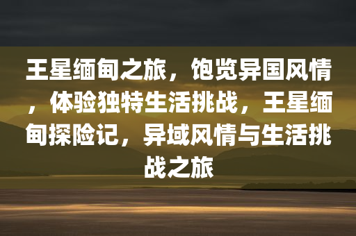 王星缅甸之旅，饱览异国风情，体验独特生活挑战，王星缅甸探险记，异域风情与生活挑战之旅