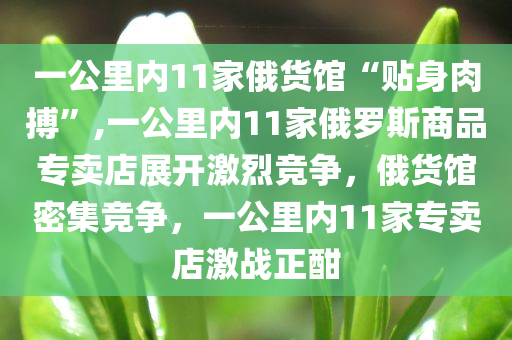 一公里内11家俄货馆“贴身肉搏”,一公里内11家俄罗斯商品专卖店展开激烈竞争，俄货馆密集竞争，一公里内11家专卖店激战正酣