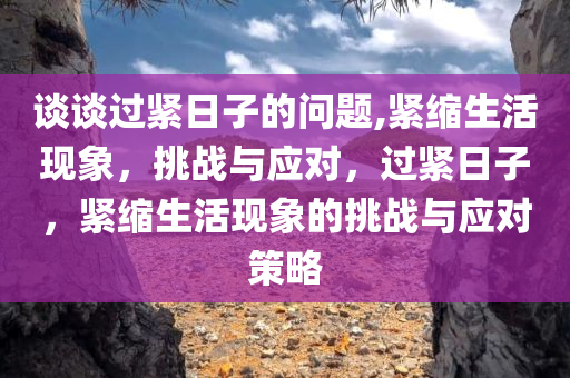 谈谈过紧日子的问题,紧缩生活现象，挑战与应对，过紧日子，紧缩生活现象的挑战与应对策略