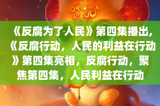 《反腐为了人民》第四集播出,《反腐行动，人民的利益在行动》第四集亮相，反腐行动，聚焦第四集，人民利益在行动