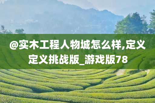 @实木工程人物城怎么样,定义定义挑战版_游戏版78