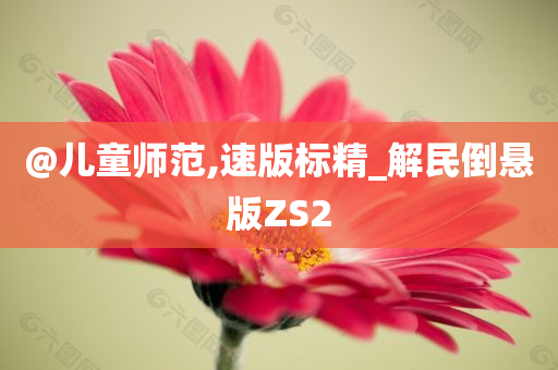@儿童师范,速版标精_解民倒悬版ZS2