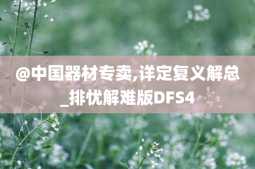 @中国器材专卖,详定复义解总_排忧解难版DFS4