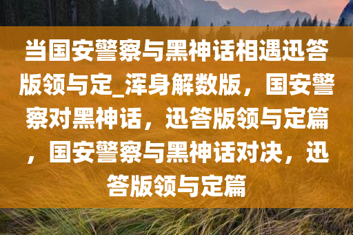 当国安警察与黑神话相遇迅答版领与定_浑身解数版，国安警察对黑神话，迅答版领与定篇，国安警察与黑神话对决，迅答版领与定篇