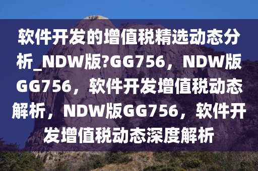软件开发的增值税精选动态分析_NDW版?GG756，NDW版GG756，软件开发增值税动态解析，NDW版GG756，软件开发增值税动态深度解析