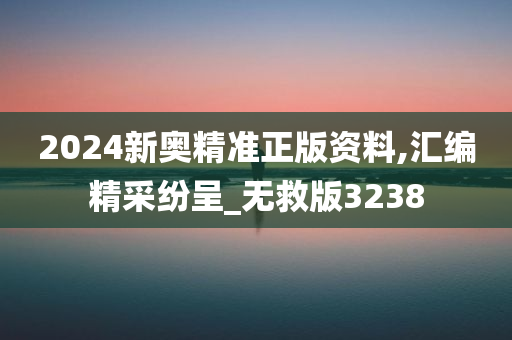 2024新奥精准正版资料,汇编精采纷呈_无救版3238