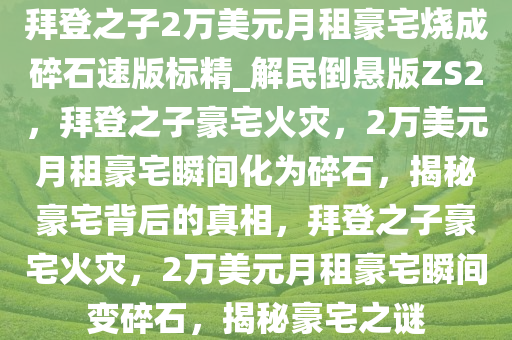 拜登之子2万美元月租豪宅烧成碎石速版标精_解民倒悬版ZS2，拜登之子豪宅火灾，2万美元月租豪宅瞬间化为碎石，揭秘豪宅背后的真相，拜登之子豪宅火灾，2万美元月租豪宅瞬间变碎石，揭秘豪宅之谜