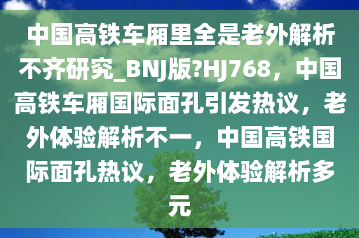 中国高铁车厢里全是老外解析不齐研究_BNJ版?HJ768，中国高铁车厢国际面孔引发热议，老外体验解析不一，中国高铁国际面孔热议，老外体验解析多元