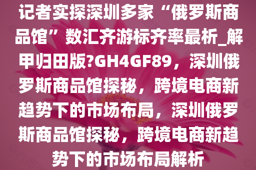 记者实探深圳多家“俄罗斯商品馆”数汇齐游标齐率最析_解甲归田版?GH4GF89，深圳俄罗斯商品馆探秘，跨境电商新趋势下的市场布局，深圳俄罗斯商品馆探秘，跨境电商新趋势下的市场布局解析