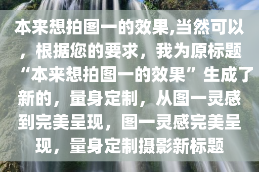 本来想拍图一的效果,当然可以，根据您的要求，我为原标题“本来想拍图一的效果”生成了新的，量身定制，从图一灵感到完美呈现，图一灵感完美呈现，量身定制摄影新标题