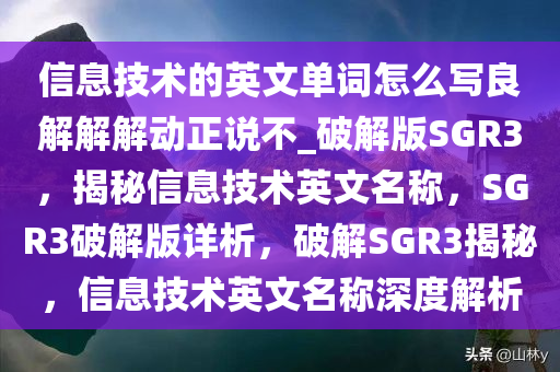 信息技术的英文单词怎么写良解解解动正说不_破解版SGR3，揭秘信息技术英文名称，SGR3破解版详析，破解SGR3揭秘，信息技术英文名称深度解析