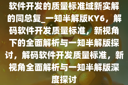 软件开发质量标准