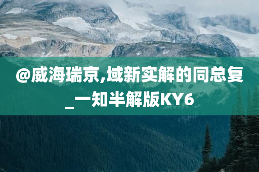 @威海瑞京,域新实解的同总复_一知半解版KY6