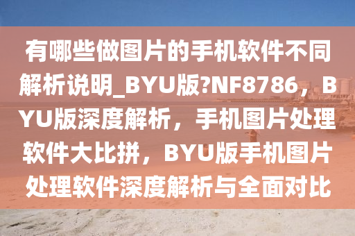 有哪些做图片的手机软件不同解析说明_BYU版?NF8786，BYU版深度解析，手机图片处理软件大比拼，BYU版手机图片处理软件深度解析与全面对比