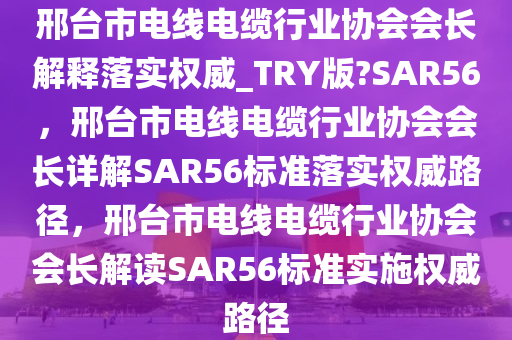 邢台市电线电缆行业协会会长解释落实权威_TRY版?SAR56，邢台市电线电缆行业协会会长详解SAR56标准落实权威路径，邢台市电线电缆行业协会会长解读SAR56标准实施权威路径