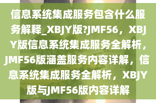 信息系统集成服务