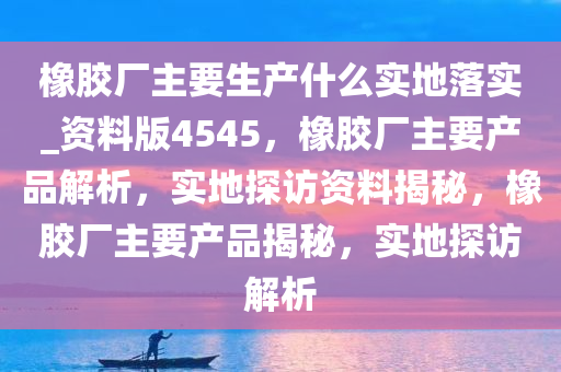 橡胶厂主要生产什么实地落实_资料版4545，橡胶厂主要产品解析，实地探访资料揭秘，橡胶厂主要产品揭秘，实地探访解析