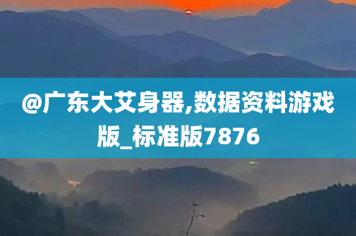 @广东大艾身器,数据资料游戏版_标准版7876
