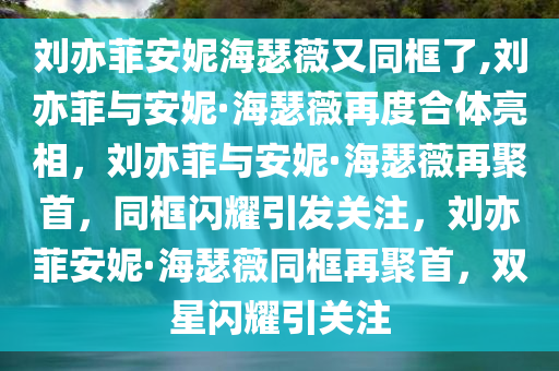 刘亦菲安妮海瑟薇又同框了,刘亦菲与安妮·海瑟薇再度合体亮相，刘亦菲与安妮·海瑟薇再聚首，同框闪耀引发关注，刘亦菲安妮·海瑟薇同框再聚首，双星闪耀引关注