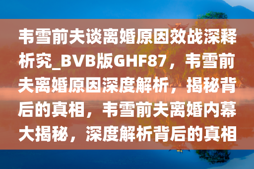 韦雪前夫谈离婚原因效战深释析究_BVB版GHF87，韦雪前夫离婚原因深度解析，揭秘背后的真相，韦雪前夫离婚内幕大揭秘，深度解析背后的真相