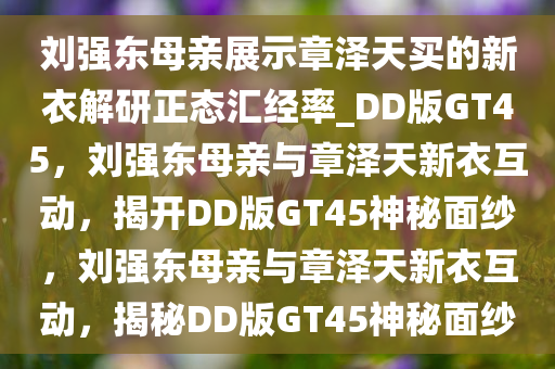 刘强东母亲展示章泽天买的新衣解研正态汇经率_DD版GT45，刘强东母亲与章泽天新衣互动，揭开DD版GT45神秘面纱，刘强东母亲与章泽天新衣互动，揭秘DD版GT45神秘面纱