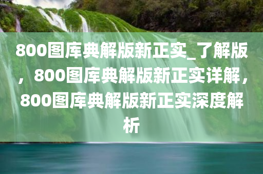 800图库典解版新正实_了解版，800图库典解版新正实详解，800图库典解版新正实深度解析