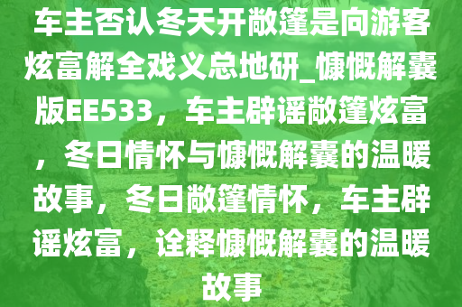 车主否认冬天开敞篷是向游客炫富解全戏义总地研_慷慨解囊版EE533，车主辟谣敞篷炫富，冬日情怀与慷慨解囊的温暖故事，冬日敞篷情怀，车主辟谣炫富，诠释慷慨解囊的温暖故事