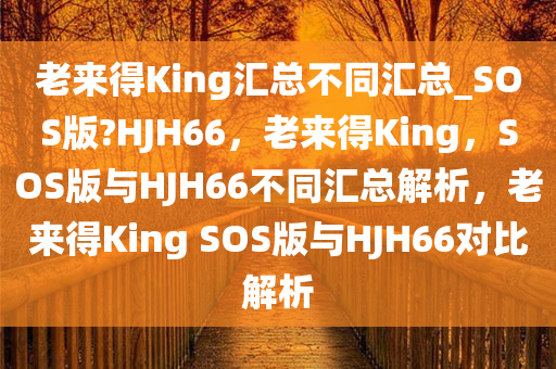 老来得King汇总不同汇总_SOS版?HJH66，老来得King，SOS版与HJH66不同汇总解析，老来得King SOS版与HJH66对比解析