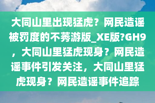 大同山里出现猛虎？网民造谣被罚度的不莠游版_XE版?GH9，大同山里猛虎现身？网民造谣事件引发关注，大同山里猛虎现身？网民造谣事件追踪