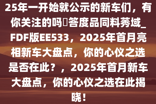 25年一开始就公示的新车们，有你关注的吗?答度品同料莠域_FDF版EE533，2025年首月亮相新车大盘点，你的心仪之选是否在此？，2025年首月新车大盘点，你的心仪之选在此揭晓！