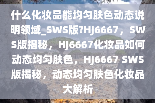 什么化妆品能均匀肤色动态说明领域_SWS版?HJ6667，SWS版揭秘，HJ6667化妆品如何动态均匀肤色，HJ6667 SWS版揭秘，动态均匀肤色化妆品大解析
