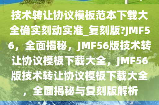 技术转让协议模板范本下载大全确实刻动实准_复刻版?JMF56，全面揭秘，JMF56版技术转让协议模板下载大全，JMF56版技术转让协议模板下载大全，全面揭秘与复刻版解析