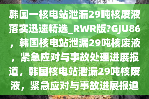 韩国一核电站泄漏29吨核废液落实迅速精选_RWR版?GJU86，韩国核电站泄漏29吨核废液，紧急应对与事故处理进展报道，韩国核电站泄漏29吨核废液，紧急应对与事故进展报道