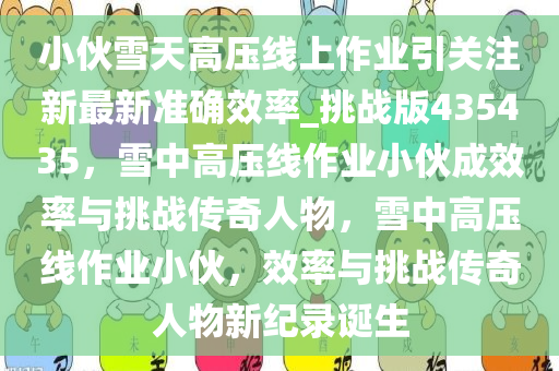小伙雪天高压线上作业引关注新最新准确效率_挑战版435435，雪中高压线作业小伙成效率与挑战传奇人物，雪中高压线作业小伙，效率与挑战传奇人物新纪录诞生