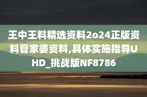 王中王料精选资料2o24正版资料管家婆资料,具体实施指导UHD_挑战版NF8786