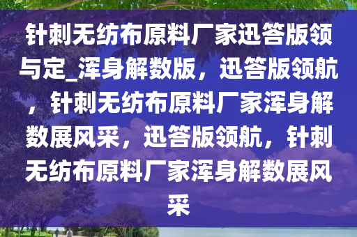 针刺无纺布原料厂家迅答版领与定_浑身解数版，迅答版领航，针刺无纺布原料厂家浑身解数展风采，迅答版领航，针刺无纺布原料厂家浑身解数展风采