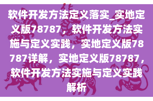 软件开发方法定义落实_实地定义版78787，软件开发方法实施与定义实践，实地定义版78787详解，实地定义版78787，软件开发方法实施与定义实践解析